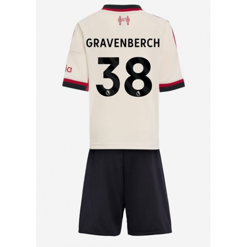 Stroje piłkarskie Liverpool Ryan Gravenberch #38 Koszulka Wyjazdowej dla dzieci 2025-26 Krótki Rękaw (+ szorty)